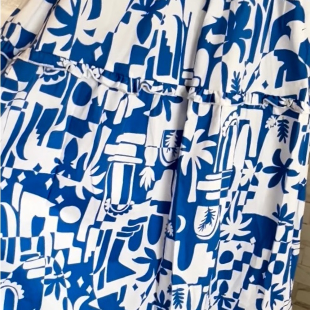 NWT ~ Show Me Your Mumu ~ Blue and White Midi Dress - Picture 10 of 10